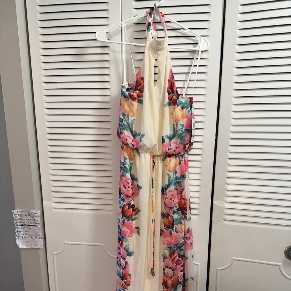 Prom/party/wedding Backless maxi dress with halter neck